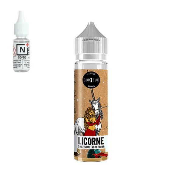 E-LIQUIDE LICORNE - CURIEUX (50 ml, 3 mg/ml, 40/60) - Photo 1