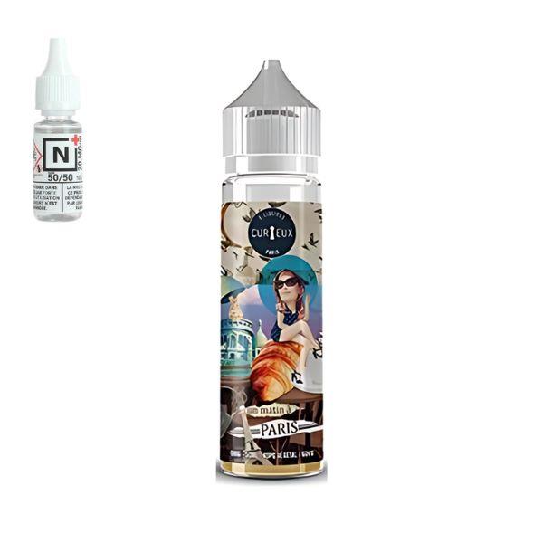 E-LIQUIDE UN MATIN A PARIS - CURIEUX (50 ml, 3 mg/ml, 40/60) - Photo 1