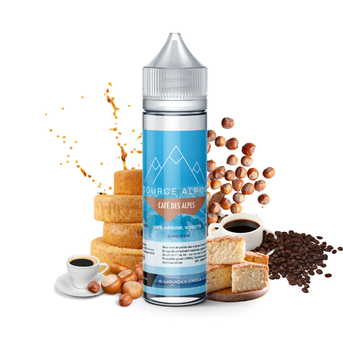 E-LIQUIDE CAFE DES ALPES (80 ml, 0 mg/ml, 30/70) - Photo 1