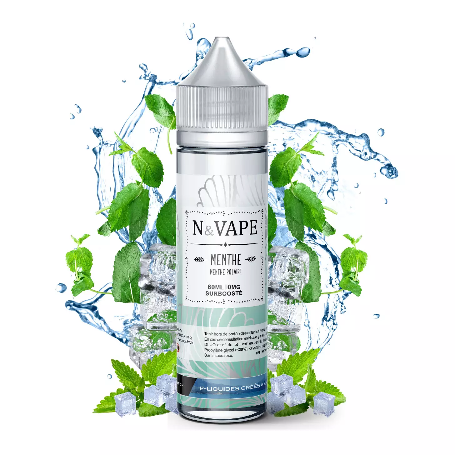 E-LIQUIDE MENTHE POLAIRE - N&VAPE (80 ml, 0 mg/ml, 30/70) - Photo 1